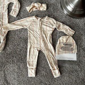 New born Brixton Phoenix Soft zip up cozy PJ’s